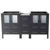 Torino 60" Double Bathroom Cabinet, Espresso, Without Top and Sinks