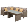 Mabelle 3-Piece Outdoor Sectional Conversation Set With Sofa and Chow Table