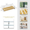 Bathroom Organizer Bamboo Tray Metal Wire, Bamboo/Chrome