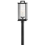 Hinkley - Hinkley Weymouth Large Post Top Or Pier Mount Lantern, Black - Modernize your outdoor space without sacrificing the traditional appeal you long for. Weymouth's subtle yet overstated frame features a clean design, while its symmetrical lines evoke timeless elegance with a contemporary edge. The contrast candle sleeves in warm white balance the robust aluminum cast frame. The beveled glass is an elegant touch to help refract the light.