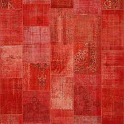 Turkish Patchwork Rugs- Red - Rugs