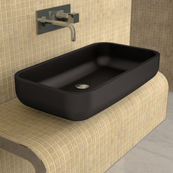 Vetrofreddo Jimmy Black Rectangular Unique Bath Sink - Products