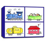 Oh How Cute Kids by Serena Bowman - Train Set, 18"x24" Canvas - Title: Train Set