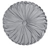 Round Pleated Soft Velvet Decorative Pillow Dark Gray Single 15"