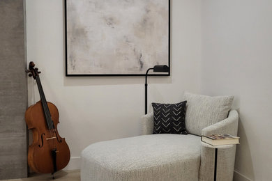 Mid-sized transitional master bedroom photo in Las Vegas