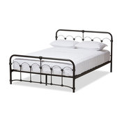 Celeste Vintage Industrial Dark Bronze Platform Bed, Queen