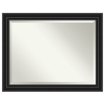 Colonial Black Beveled Wall Mirror - 46 x 36 in.