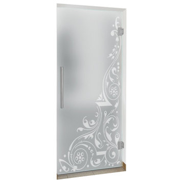 swing glass door, Modern Design, Full-Private, 32"x84" Inches, 5/16" (8mm)