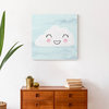 Happy Cloud In Blue Sky 20x20 Canvas Wall Art