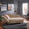 Bailey Two-Tone Dark and Light Functional Chaise With 1 Pillow, Beige