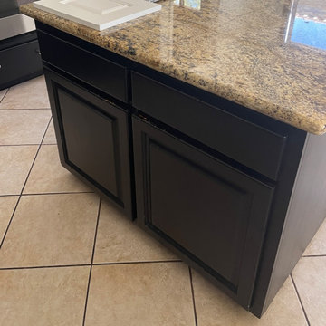 Multiple Room Cabinetry Reface with Partial Build