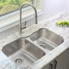 32"L x 20.75"W Stainless Steel Double Basin Dual Mount Kitchen Sink