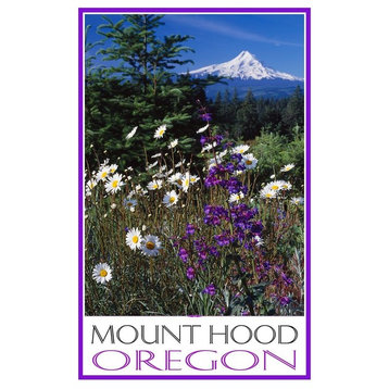 Ike Leahy Mount Hood Oregon Wildflowers Art Print, 12"x18"
