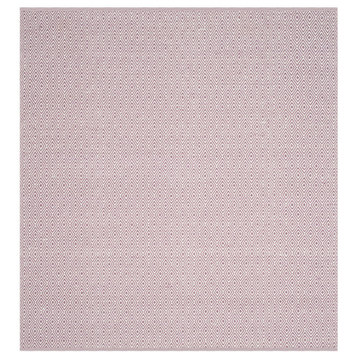 Safavieh Montauk Collection MTK515 Rug, Ivory/Purple, 6' Square