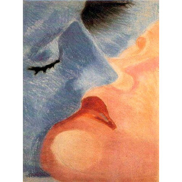 Tile Mural The Kiss By Robert Delaunay Woman Man Love, 6"x8", Matte