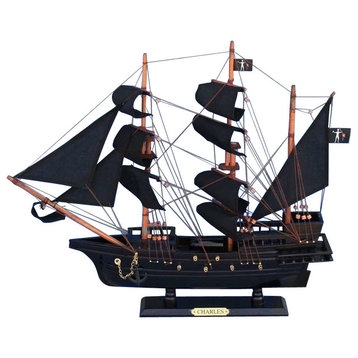 Charles Wooden Pirate Ship Model, 20"