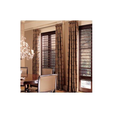 Provenance Woven Wood Shades with Drapery Panels