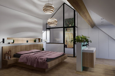 Slaapkamer op zolder Amsterdam Noord