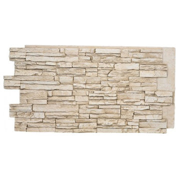 Faux Stone Wall Panel - ALPINE, Almond, 24in X 48in Wall Panel