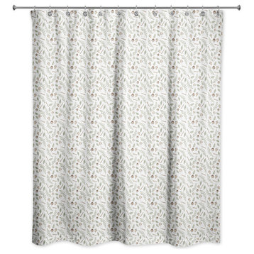 Woodland Fall Pattern 71x74 Shower Curtain