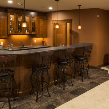Basement Bar in Lincoln Hickory Harvest