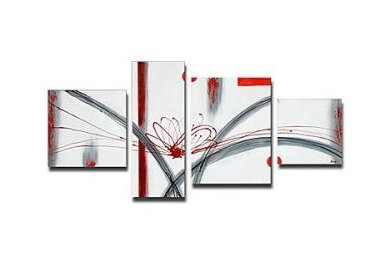 Hand-painted Abstract Oil Painting - Set of 4 - Free Shipping