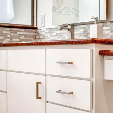 Splashes of Color for Unique Master Bath