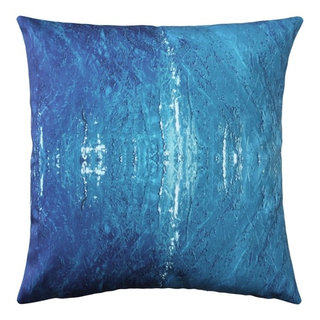 Sankara Peacock Blue Silk Throw Pillow 18x18 - Pillow Decor