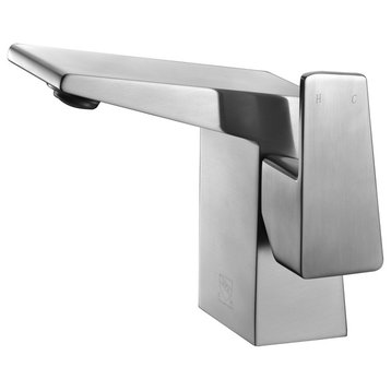 ALFI Modern Single Hole Bathroom Faucet, Brushed Nickel