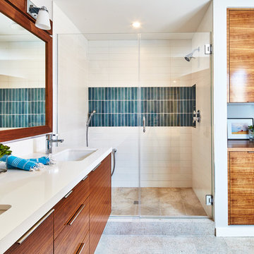 Shower Accent in 2x8s in Dusty Olive Matte