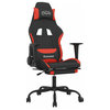 vidaXL Gaming Chair Massage Gaming Chair with Footrest Black and Red Fabric