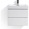 MOF Wall Mounted Vanity With Reinforced Acrylic Sink, High Gloss White, 24"
