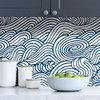 NUS3562 Saybrook Peel & Stick Wallpaper in Navy Blue