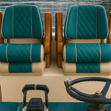 Dual captain’s helm seats reupholstery Windermere