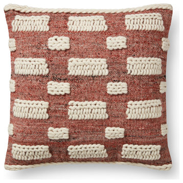 ED Ellen DeGeneres Crafted PED0011 Rust / Ivory 18" x 18" Pillow Cover