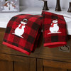 Woodland Winter Hand Towel, Set of 2, Red