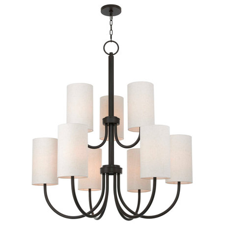 Livex Lighting 41169 Haddonfield 9 Light 42-1/2"W Chandelier - English Bronze