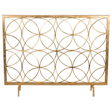 "Circles" Fire screen, Antique Gold