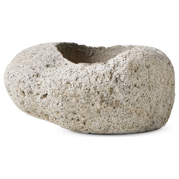 Serene Spaces Living Natural Pumice Stone Vase, Earthly Bowl