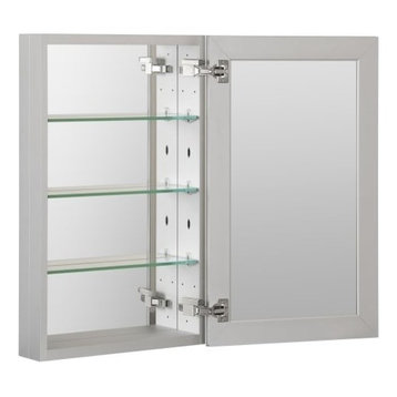 Foremost MMC1930 19" Single Door Mirrored Medicine Cabinet - Aluminum