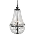 Dainolite - Dainolite DAW-386C-MB-FR Dawson - Six Light Chandelier - 6 Light Incandescent Chandelier Aged Brass Finish with Pearls   1 Year 360-�  72.00  Clear  Living Room/Foyer/Hall/Kitchen  Mounting Direction: Up  Assembly Required: Yes  Canopy Included: Yes  Shade Included: Yes  Sloped Ceiling Adaptable: Yes  Canopy Diameter: 4.75 x 1  Dimable: YesDawson Six Light Chandelier Matte Black Frosted Glass *UL Approved: YES *Energy Star Qualified: n/a  *ADA Certified: n/a  *Number of Lights: Lamp: 6-*Wattage:60w E12 bulb(s) *Bulb Included:No *Bulb Type:E12 *Finish Type:Matte Black