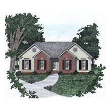 Small Single-story 3-car garage House Plans