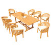 9-Piece Outdoor Teak Dining Set: 94" Masc Rectangle Table, 8 Lenong Chair