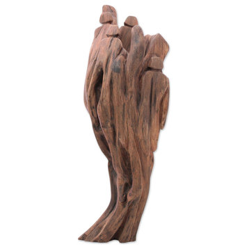 NOVICA Forever Friends And Reclaimed Wood Sculpture