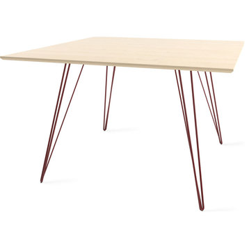 Williams Square Dining Table - Blood Red, Small, Maple