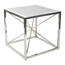 Drumlins Lamp Table Carrera Marble - Side Tables And End Tables