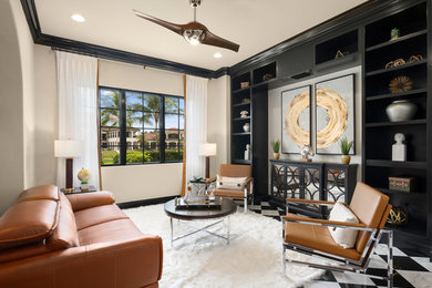 Home office - transitional home office idea in Miami