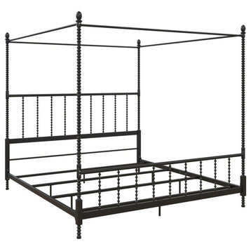 DHP Emerson Metal Canopy Bed in King Size Frame in Black