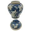Floral Chinoiserie Jar 12", Blue