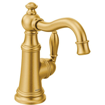 Moen S62101 Weymouth Low-Arc Bar Faucet - Brushed Gold